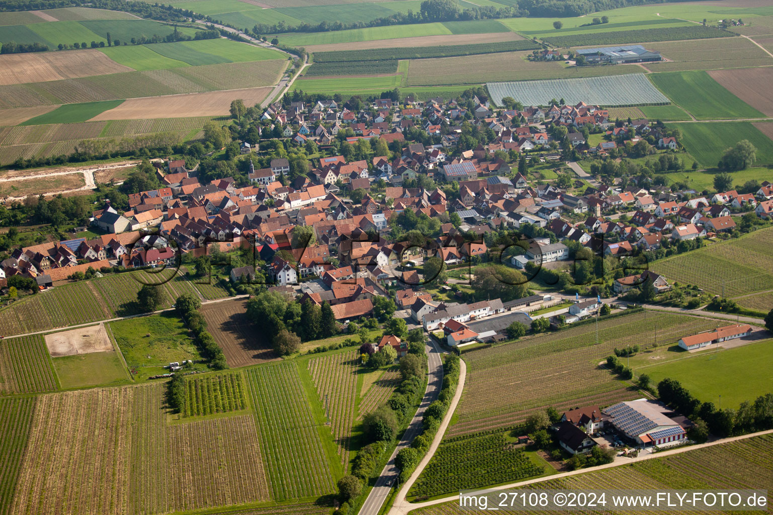 Impflingen dans le département Rhénanie-Palatinat, Allemagne vue d'en haut