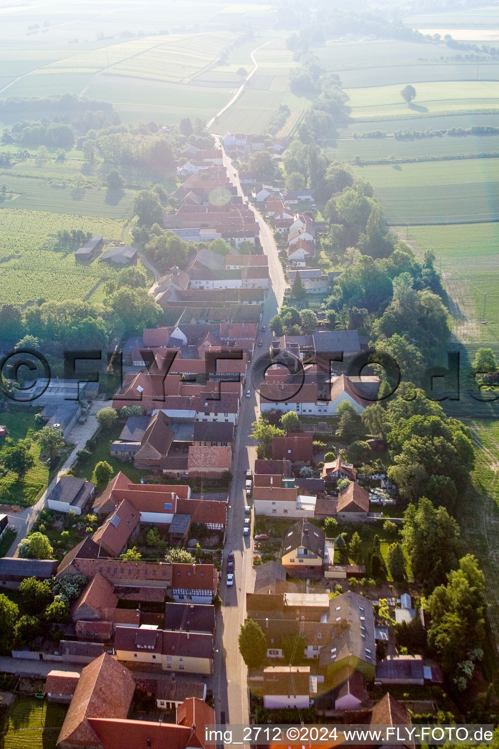 Vue oblique de Vollmersweiler dans le département Rhénanie-Palatinat, Allemagne