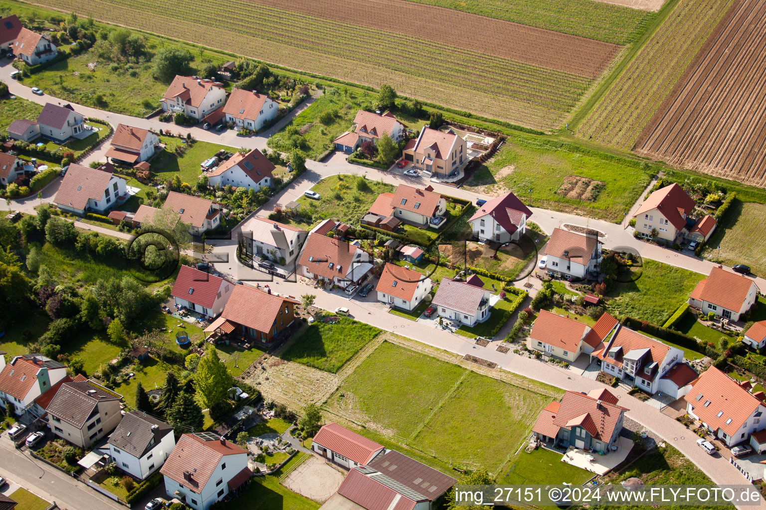 Quartier Mörzheim in Landau in der Pfalz dans le département Rhénanie-Palatinat, Allemagne d'en haut