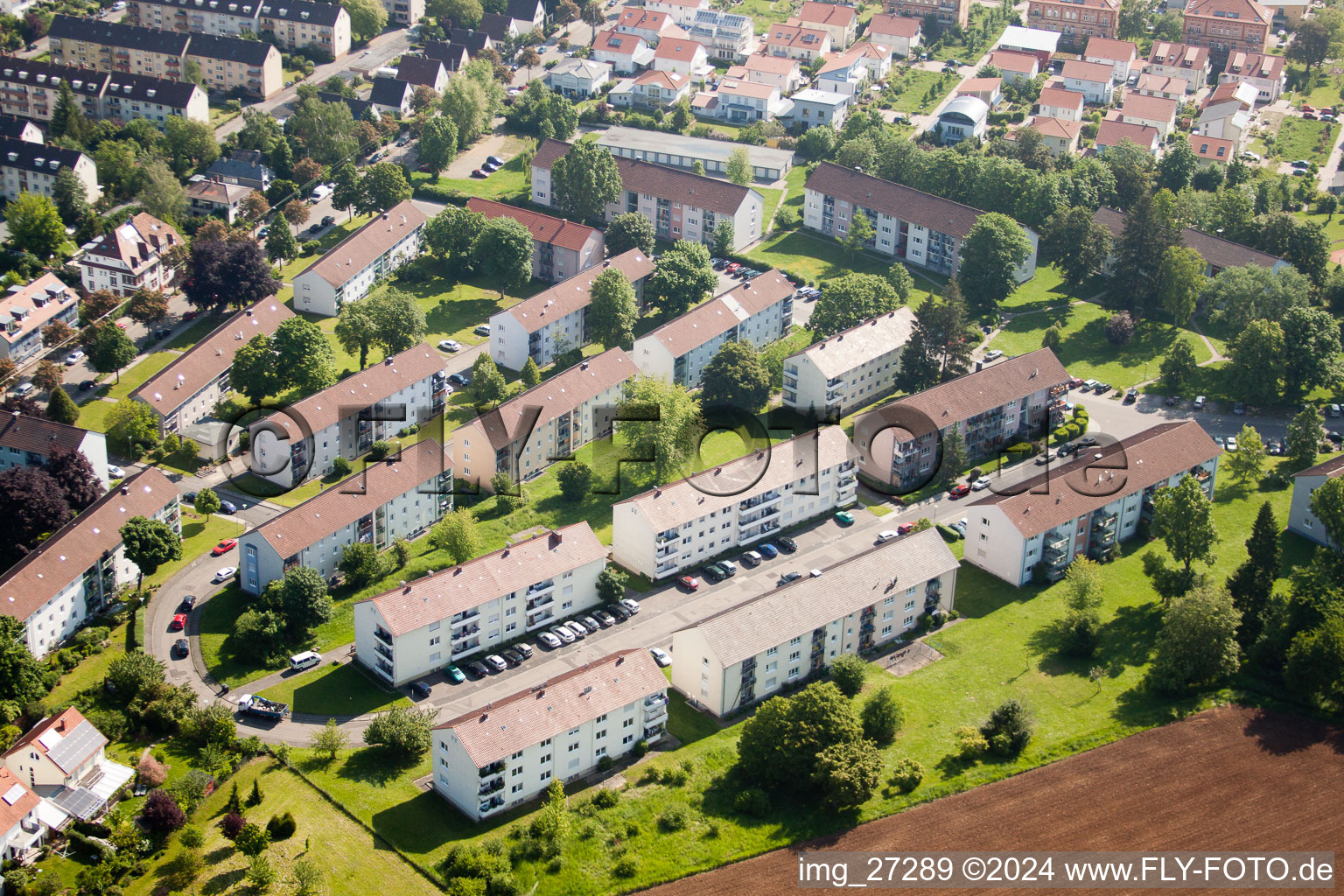 Vue oblique de Wollmesheimer Höhe à Landau in der Pfalz dans le département Rhénanie-Palatinat, Allemagne