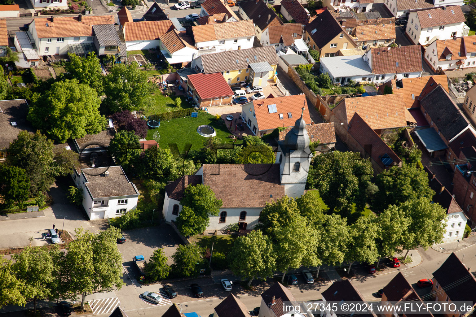 Quartier Queichheim in Landau in der Pfalz dans le département Rhénanie-Palatinat, Allemagne depuis l'avion