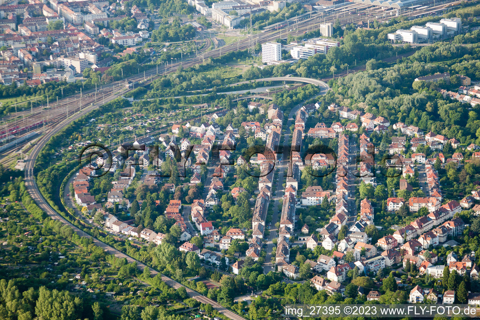 Photographie aérienne de Dammerstock à le quartier Weiherfeld-Dammerstock in Karlsruhe dans le département Bade-Wurtemberg, Allemagne
