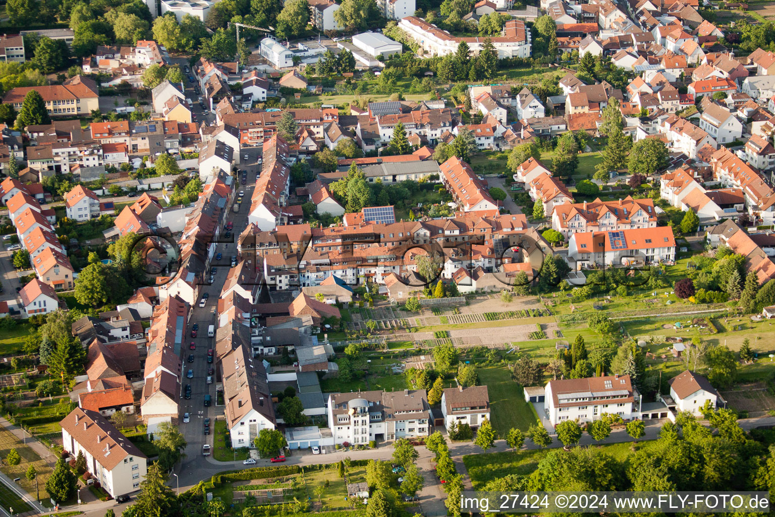 Aie à le quartier Durlach in Karlsruhe dans le département Bade-Wurtemberg, Allemagne d'en haut