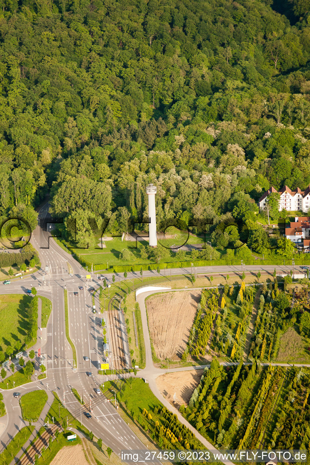 Photographie aérienne de Apprêt à le quartier Wolfartsweier in Karlsruhe dans le département Bade-Wurtemberg, Allemagne