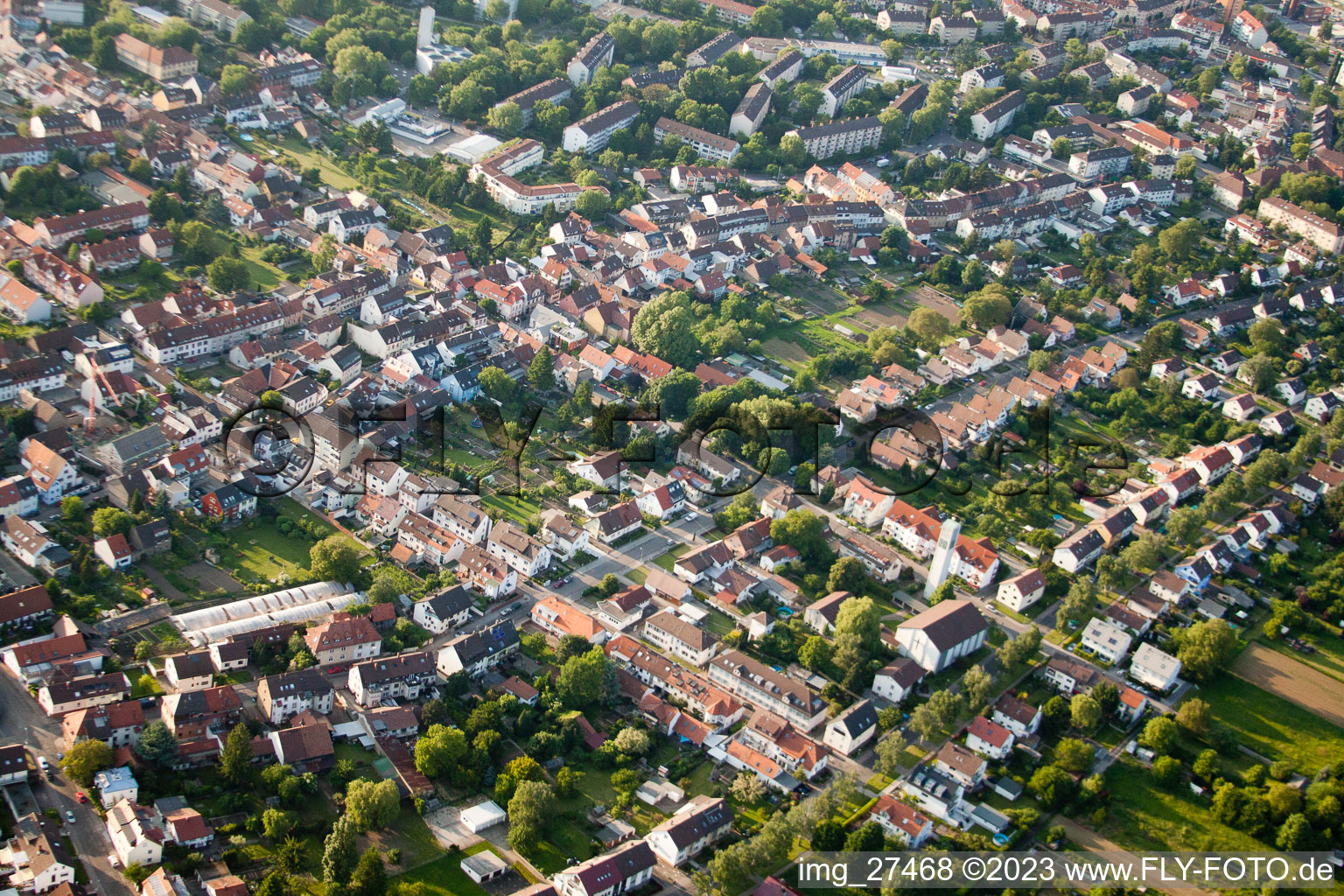 Photographie aérienne de Aie à le quartier Durlach in Karlsruhe dans le département Bade-Wurtemberg, Allemagne