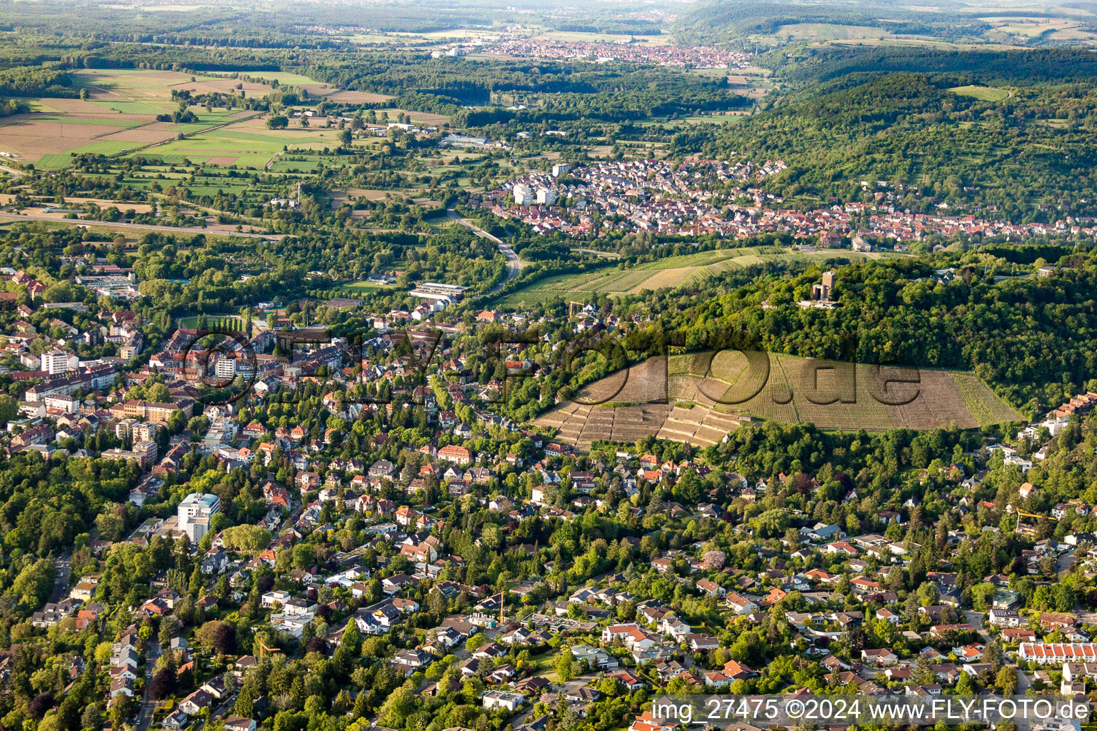 Photographie aérienne de Quartier du Geigersberg dans la zone urbaine à le quartier Durlach in Karlsruhe dans le département Bade-Wurtemberg, Allemagne