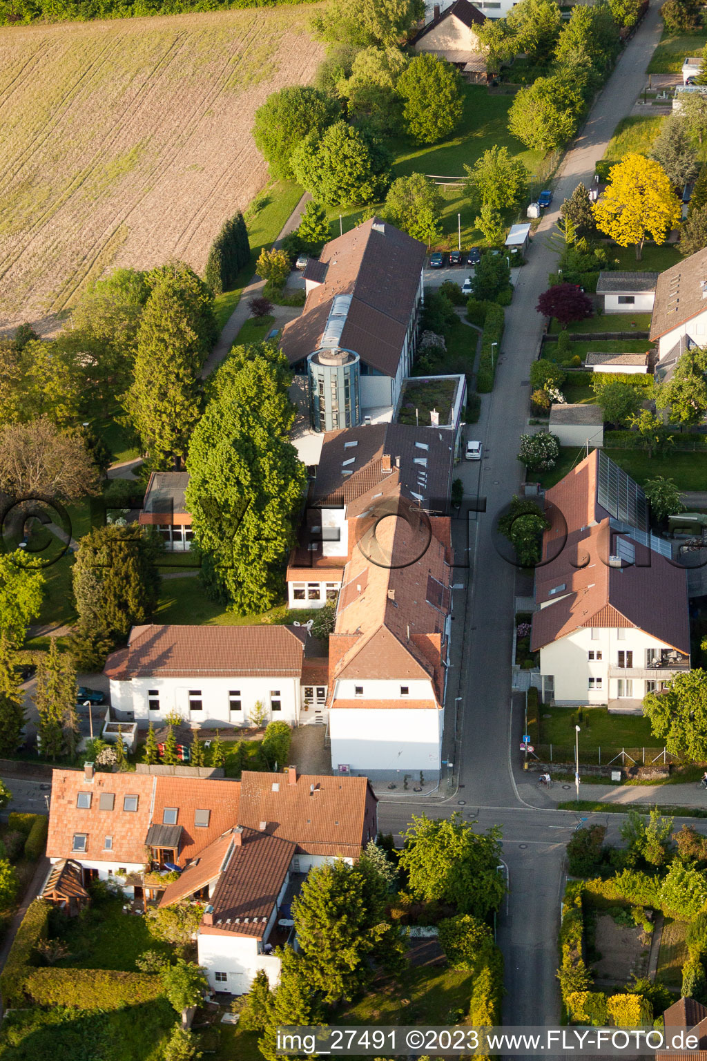 Photographie aérienne de Thomashof à le quartier Durlach in Karlsruhe dans le département Bade-Wurtemberg, Allemagne