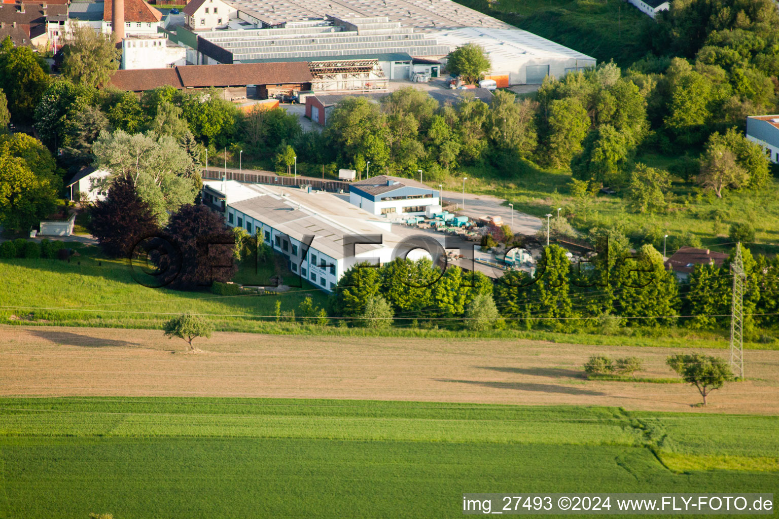 Vue oblique de Bouché à le quartier Hohenwettersbach in Karlsruhe dans le département Bade-Wurtemberg, Allemagne