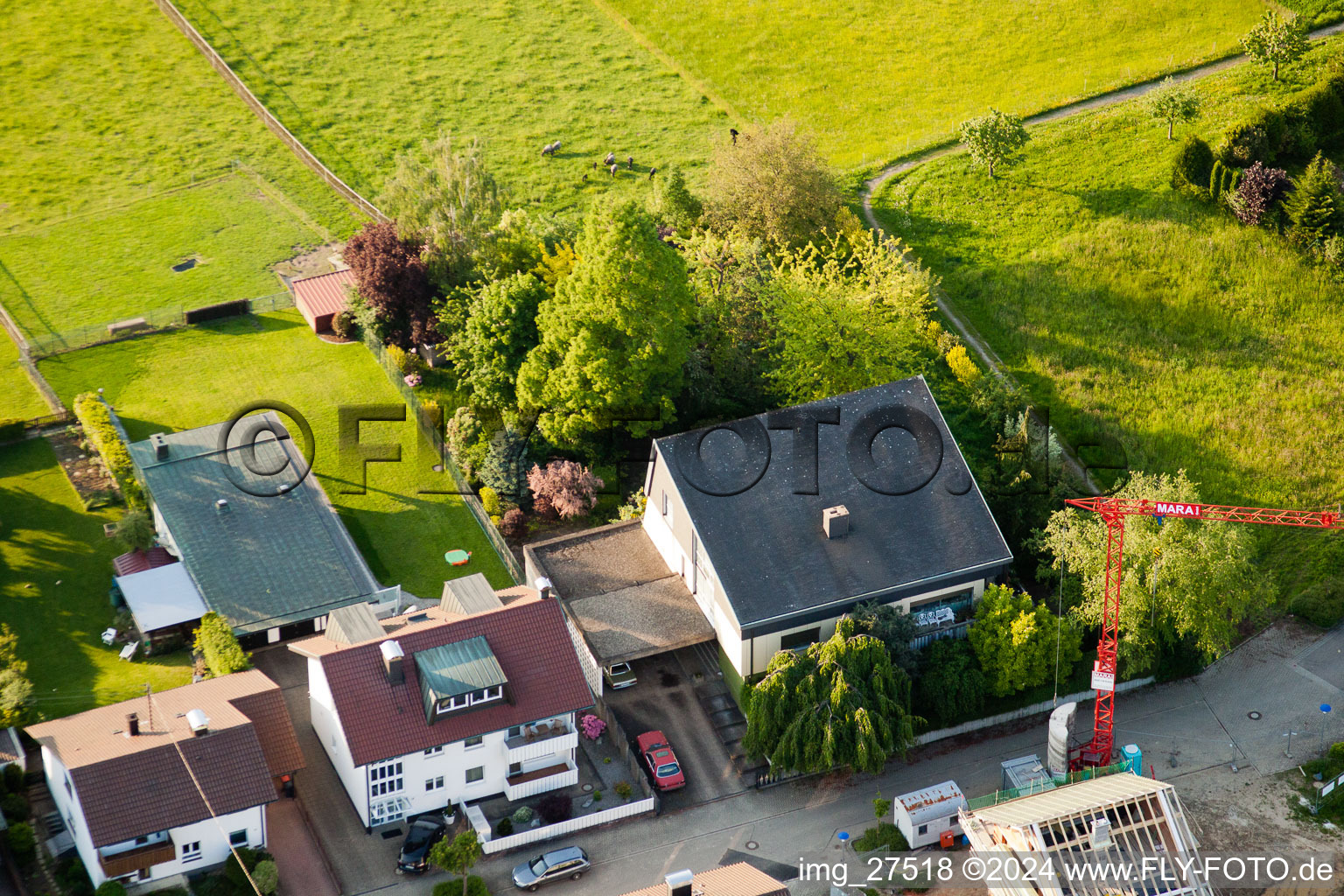 Quartier Stupferich in Karlsruhe dans le département Bade-Wurtemberg, Allemagne depuis l'avion