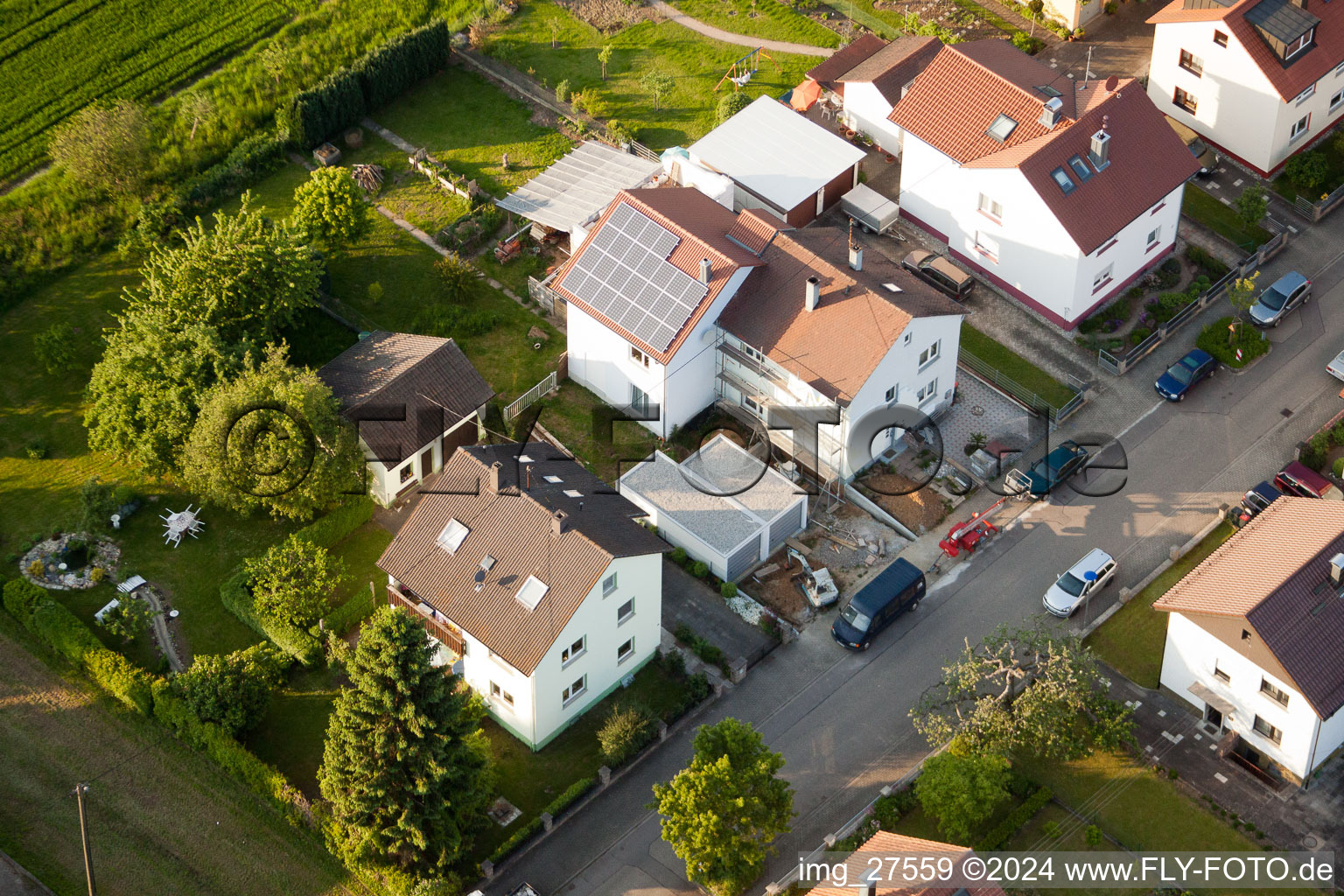 Quartier Stupferich in Karlsruhe dans le département Bade-Wurtemberg, Allemagne depuis l'avion