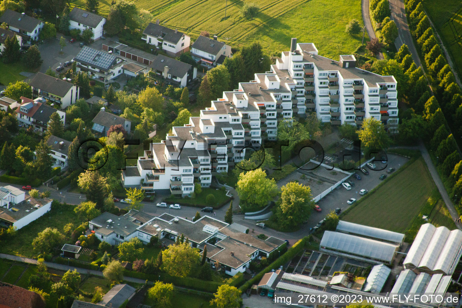 Vue aérienne de Acherstr à le quartier Reichenbach in Waldbronn dans le département Bade-Wurtemberg, Allemagne