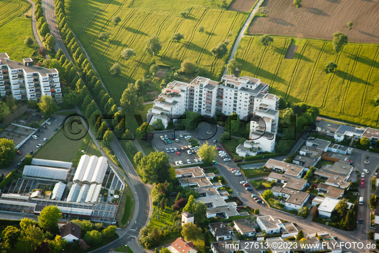 Vue aérienne de Acherstr à le quartier Reichenbach in Waldbronn dans le département Bade-Wurtemberg, Allemagne