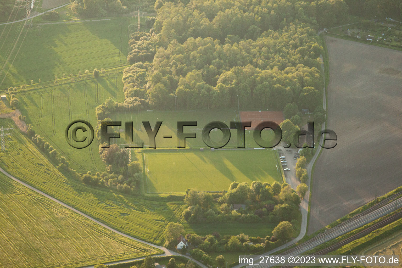Vue aérienne de Allemannia DFK FG eV à le quartier Rüppurr in Karlsruhe dans le département Bade-Wurtemberg, Allemagne
