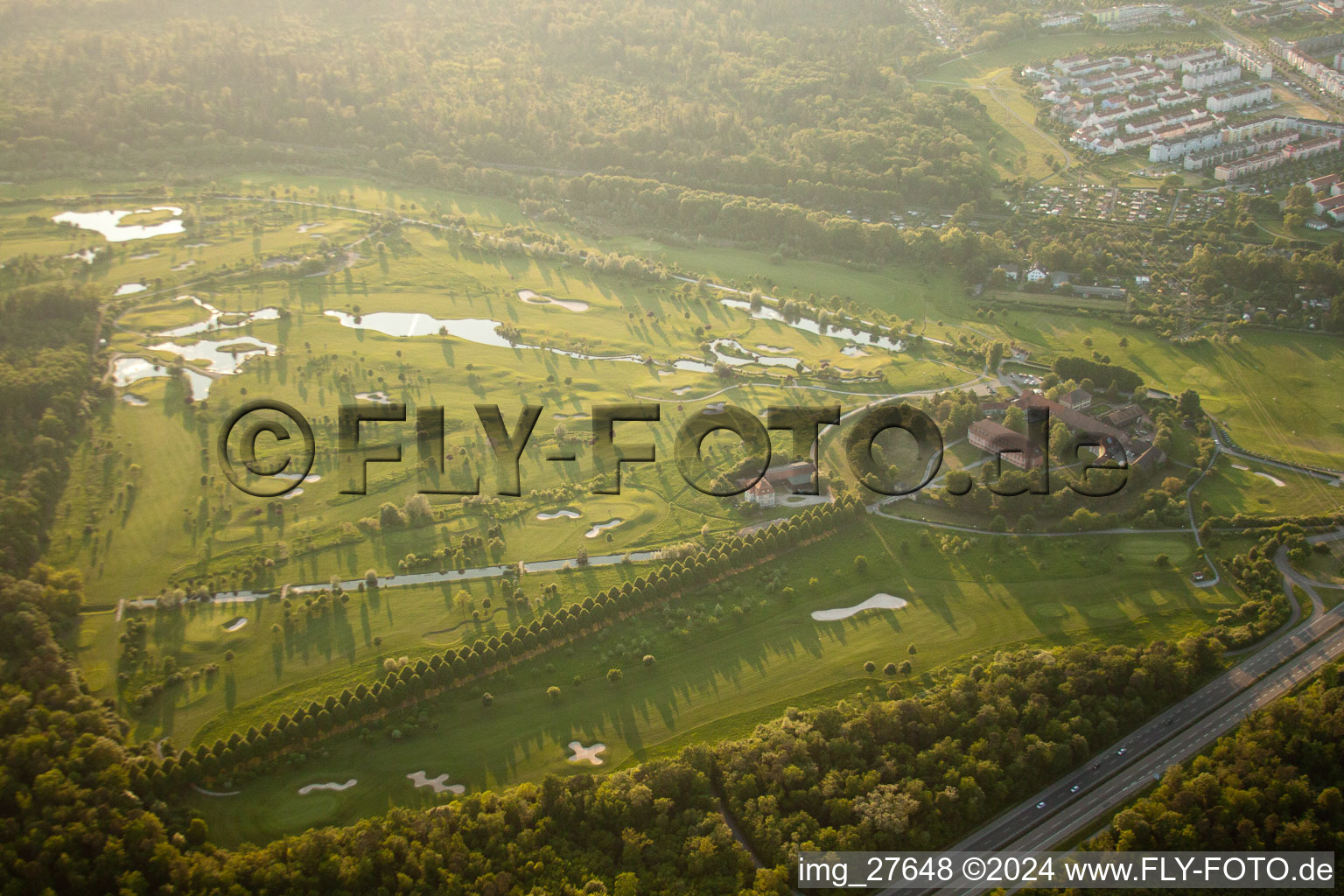 Photographie aérienne de Club de golf Hofgut Scheibenhardt eV à le quartier Beiertheim-Bulach in Karlsruhe dans le département Bade-Wurtemberg, Allemagne