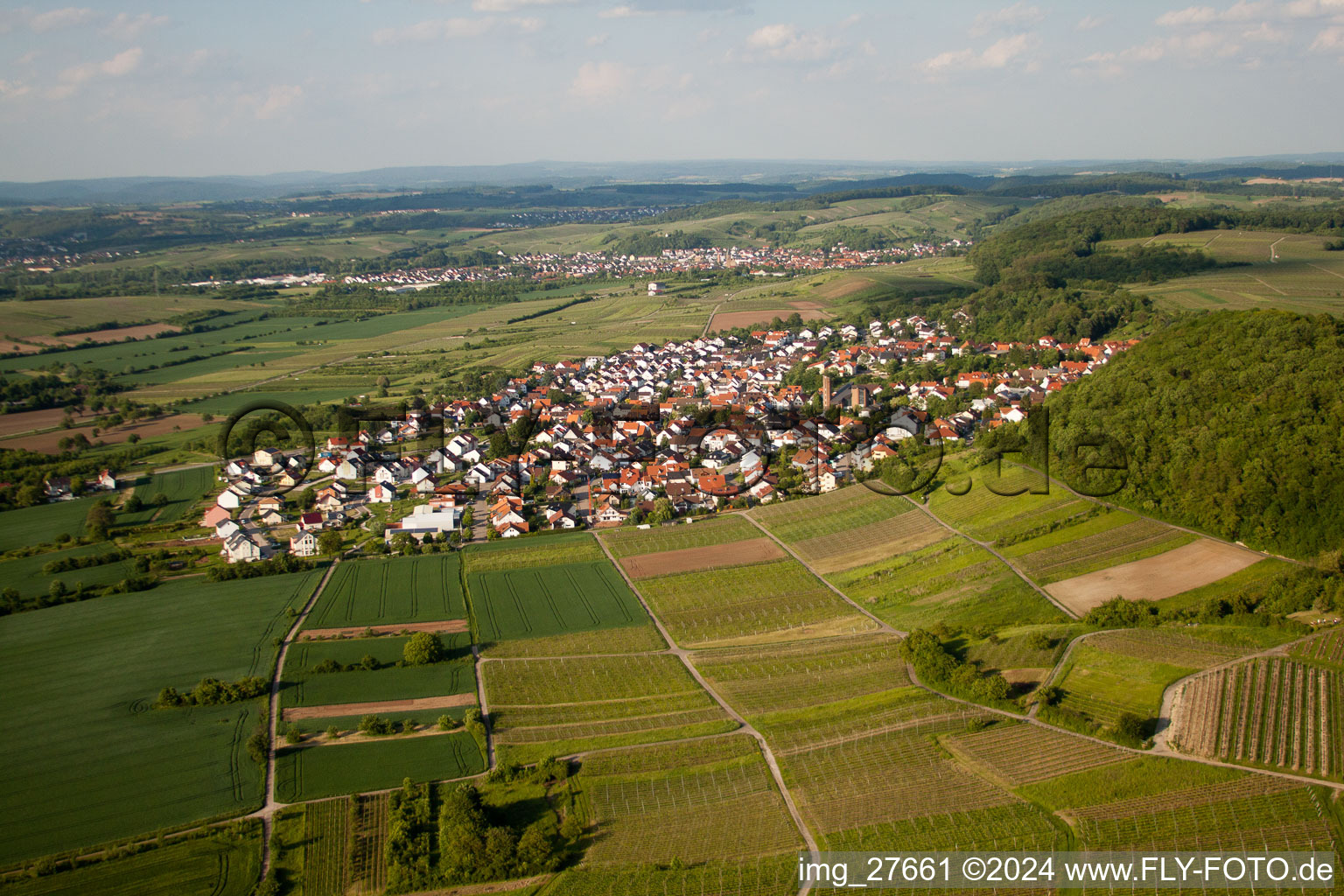 Vue aérienne de Malschenberg dans le département Bade-Wurtemberg, Allemagne