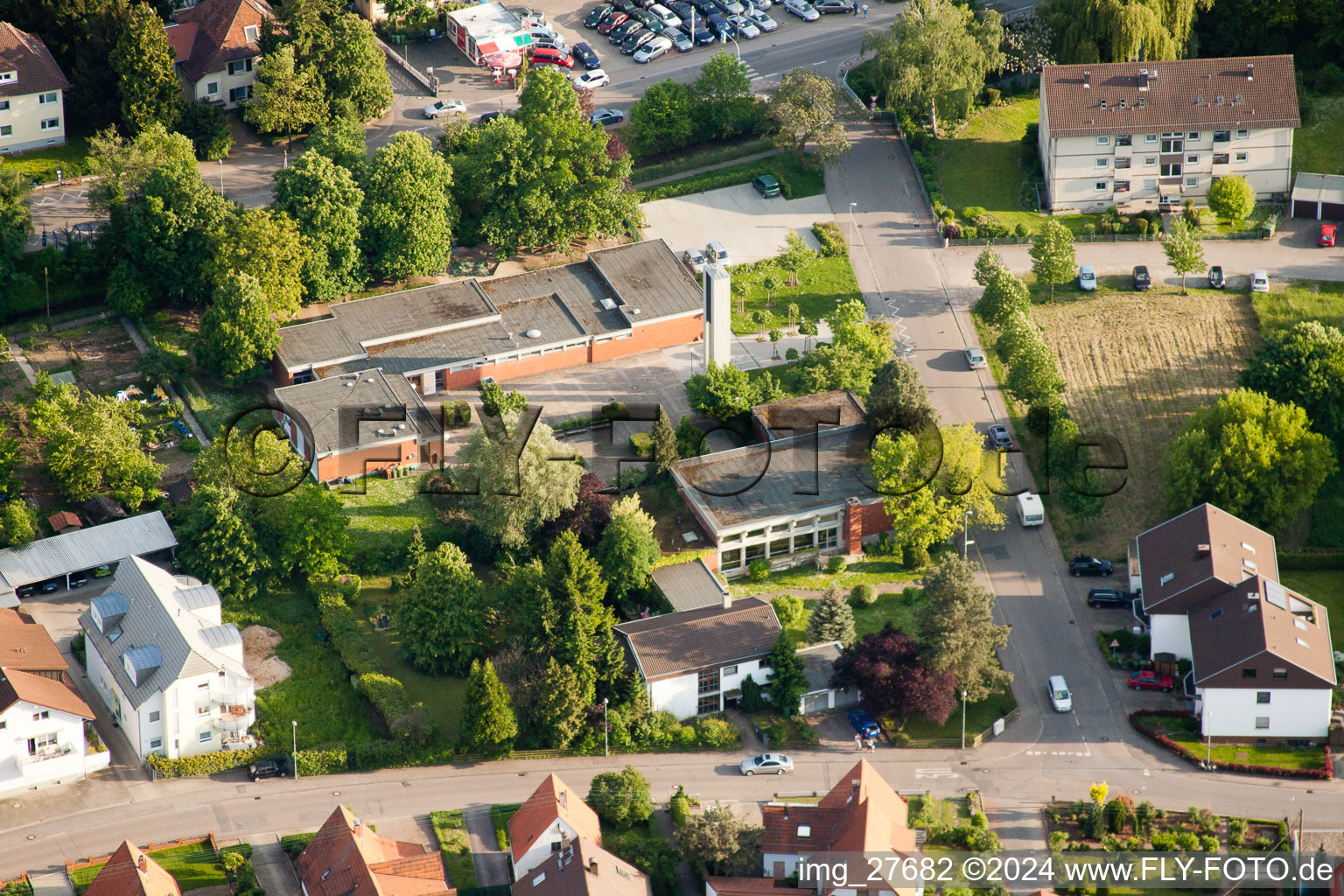 Photographie aérienne de Ev. Maternelle Un Monde à Wiesloch dans le département Bade-Wurtemberg, Allemagne