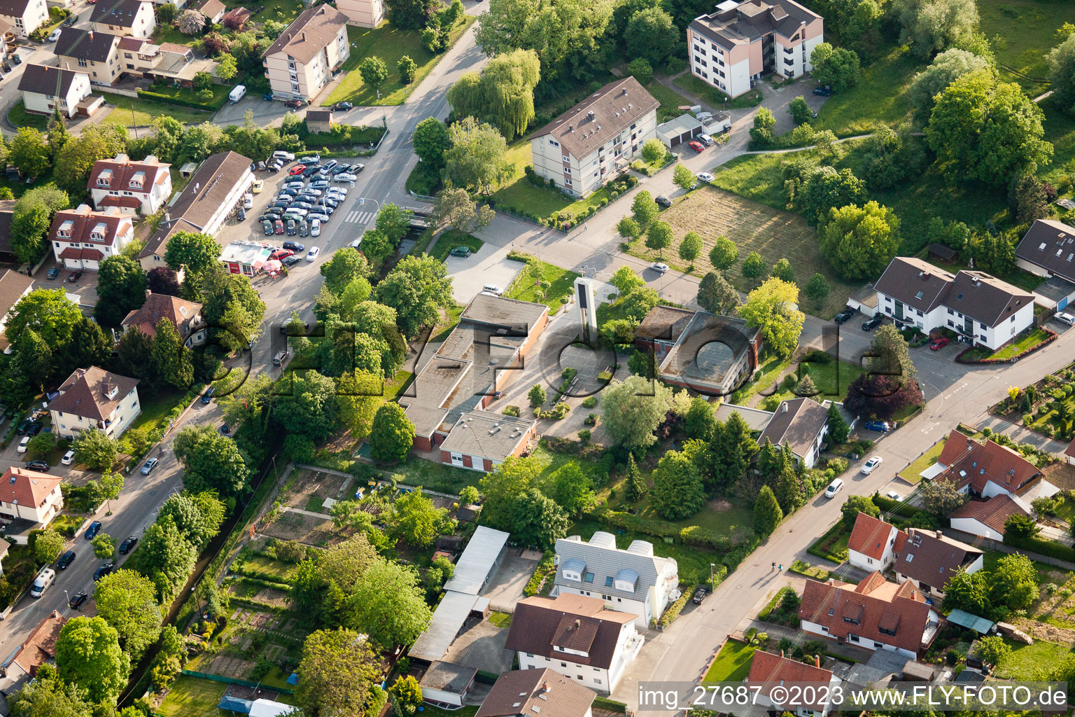 Communauté Christique à Wiesloch dans le département Bade-Wurtemberg, Allemagne d'en haut