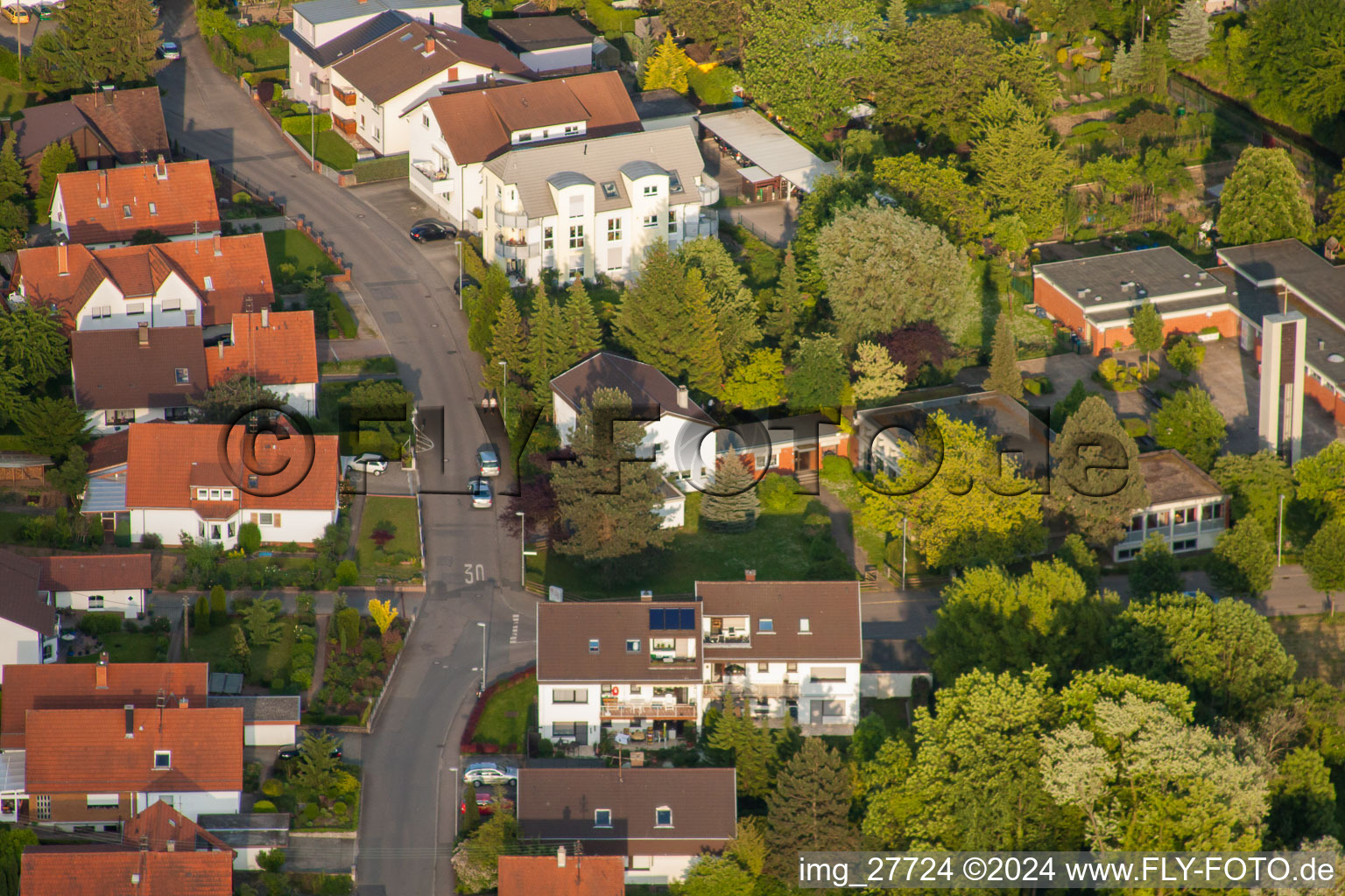 Vue aérienne de Gartenstr à Wiesloch dans le département Bade-Wurtemberg, Allemagne