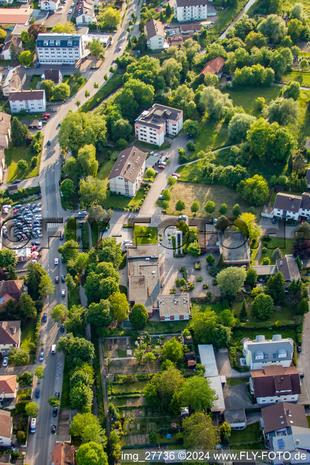 Vue aérienne de Christ Church de l'Est à Wiesloch dans le département Bade-Wurtemberg, Allemagne