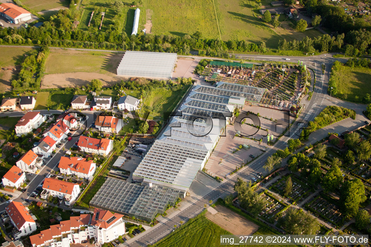 Vue aérienne de Wagner Florapark GmbH à Wiesloch dans le département Bade-Wurtemberg, Allemagne