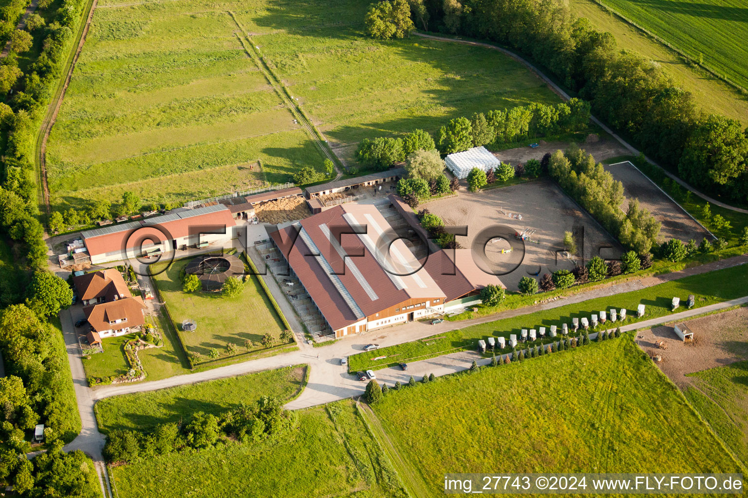 Vue aérienne de Centre équestre Engelberth sur le Bögnerweg à Wiesloch dans le département Bade-Wurtemberg, Allemagne