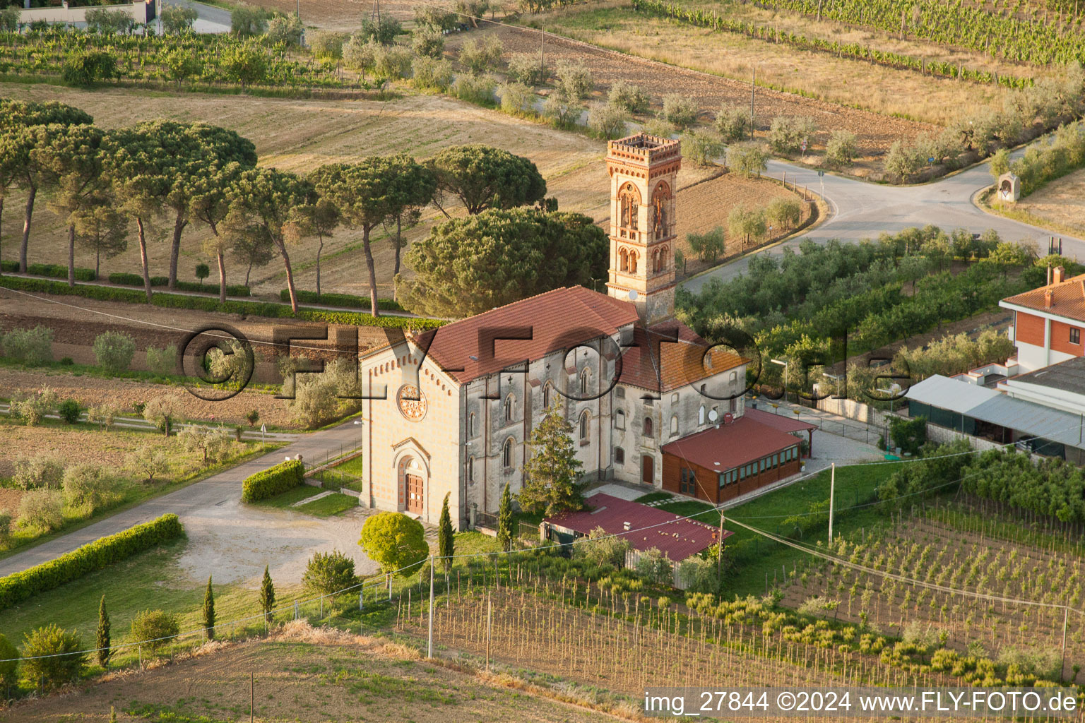 Vue aérienne de Petraia dans le département Ombrie, Italie