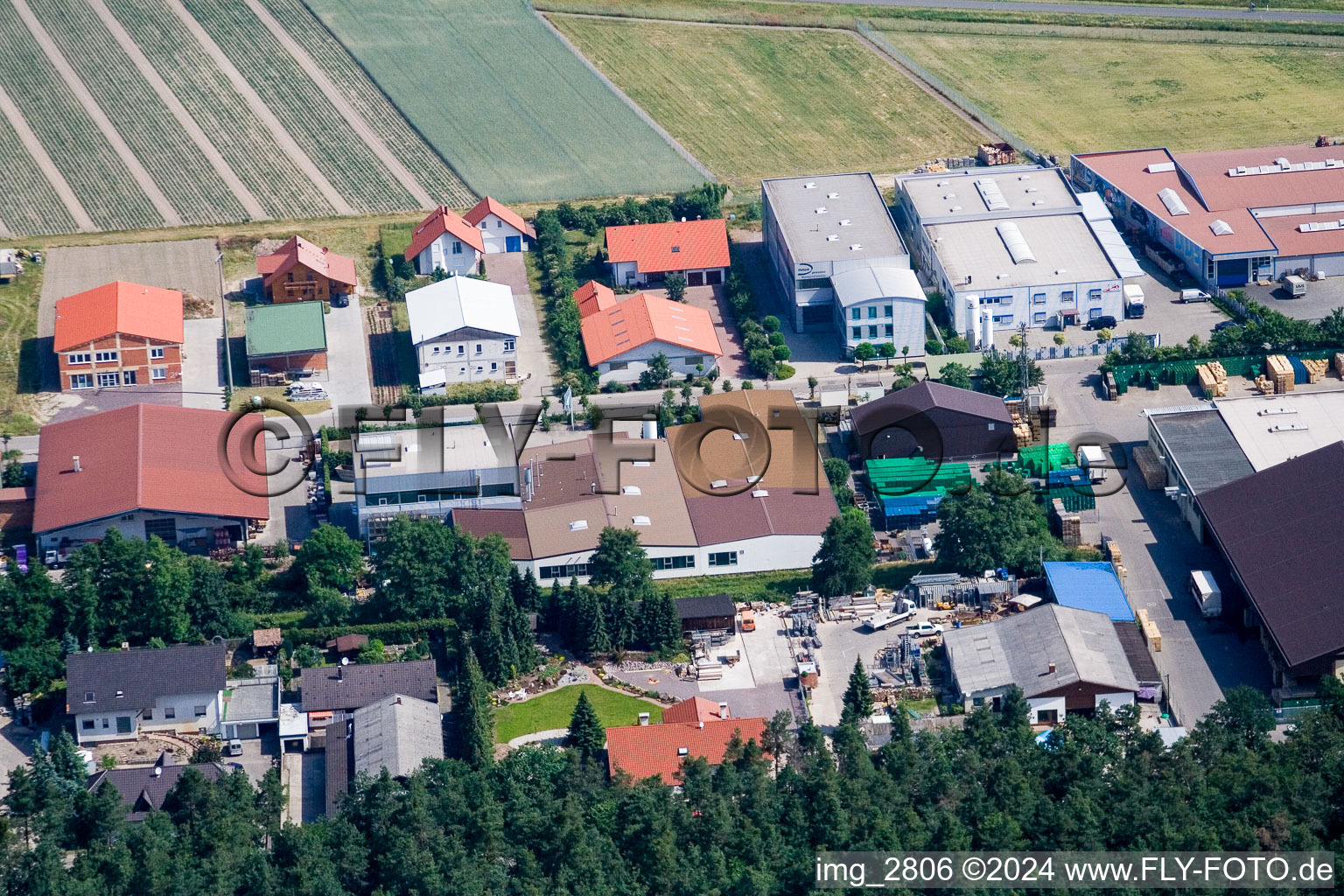 Vue oblique de Zone industrielle W à Hatzenbühl dans le département Rhénanie-Palatinat, Allemagne