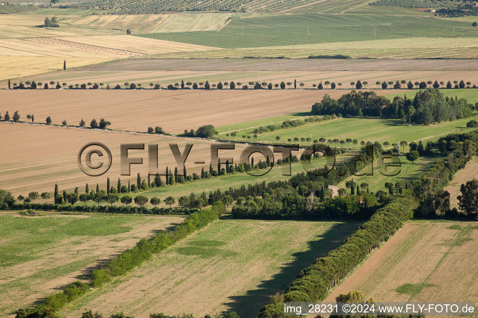 Vue aérienne de Montepescali dans le département Toscane, Italie