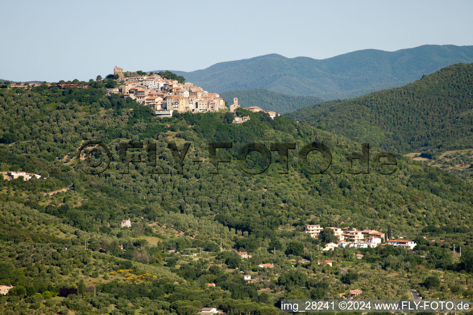 Vue aérienne de Buriano dans le département Toscane, Italie