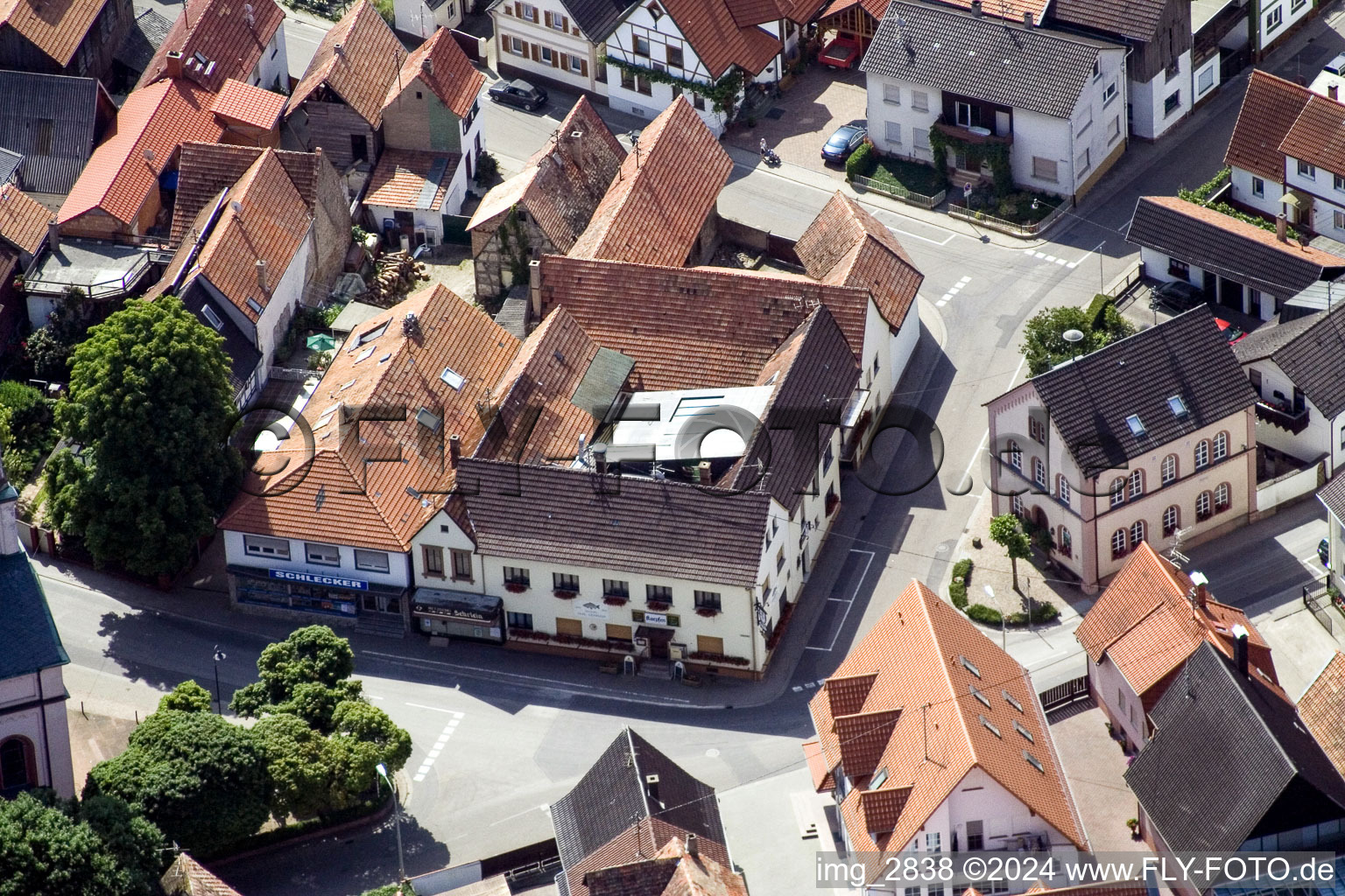 Vue aérienne de Carpe à Neupotz dans le département Rhénanie-Palatinat, Allemagne