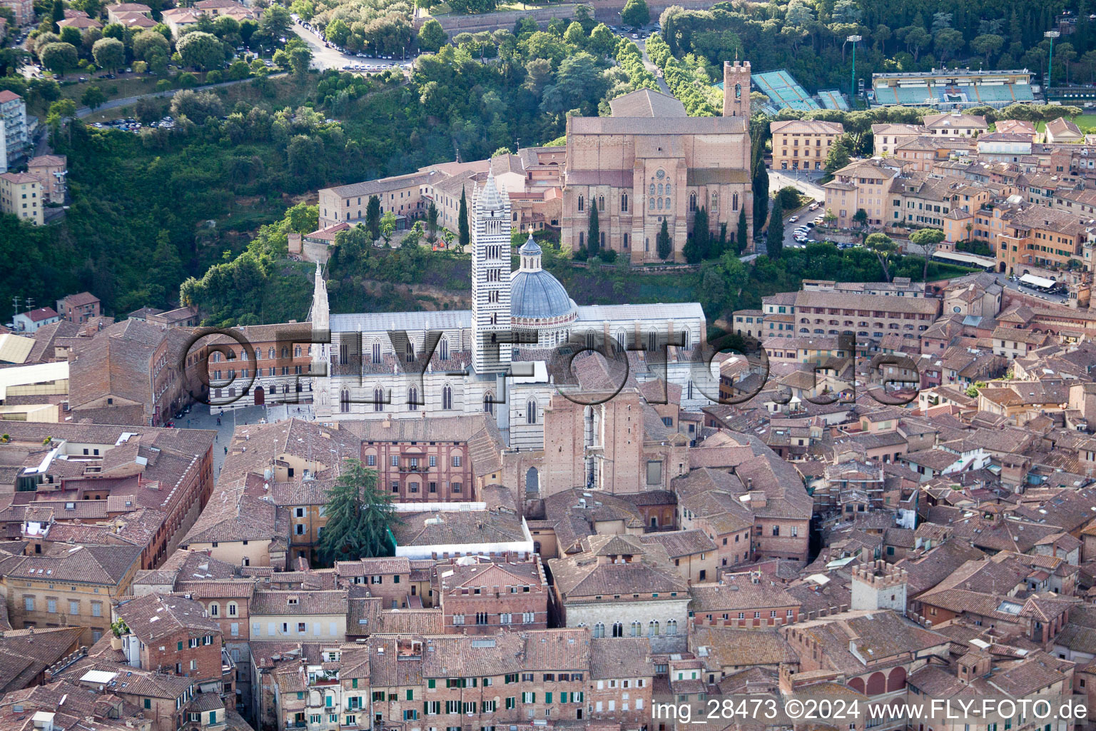 Vue aérienne de Siena dans le département Siena, Italie