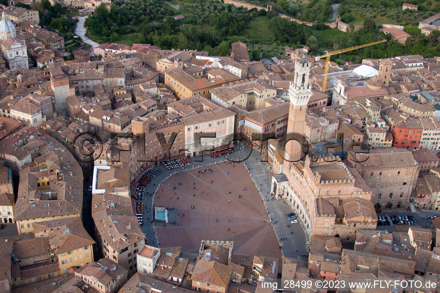 Siena dans le département Toscane, Italie d'en haut