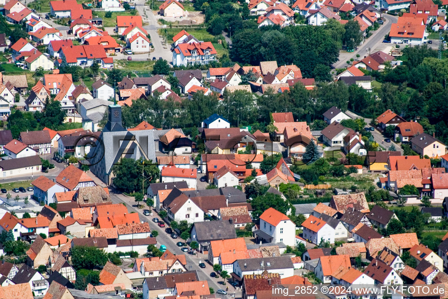 Leimersheim dans le département Rhénanie-Palatinat, Allemagne hors des airs