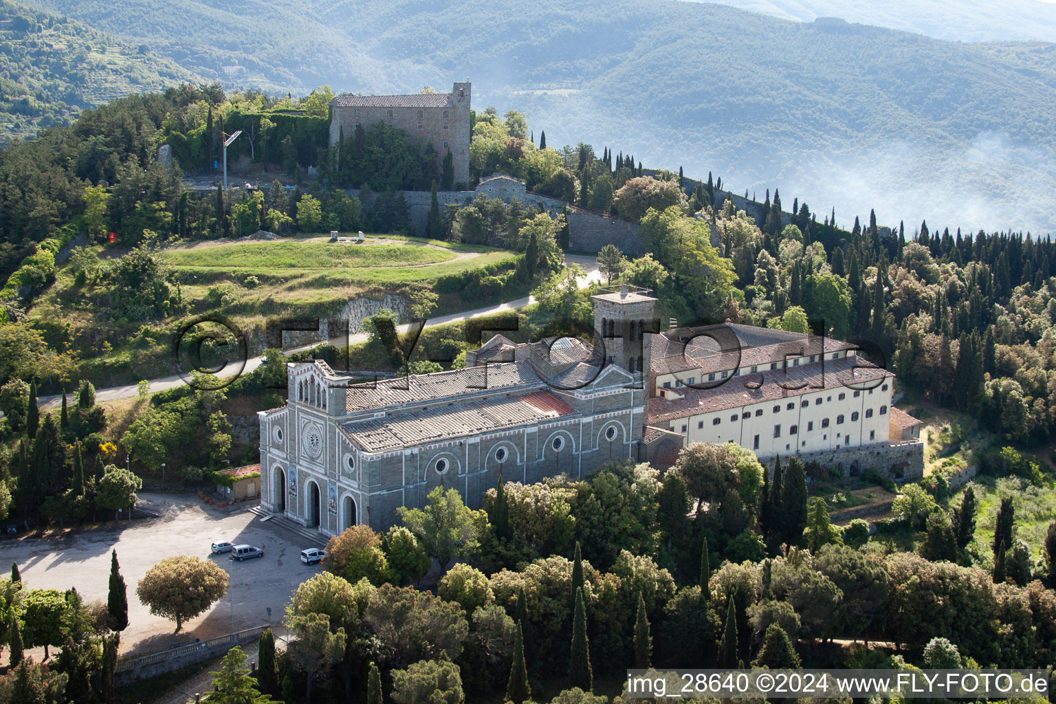 Vue aérienne de Cortona dans le département Arezzo, Italie