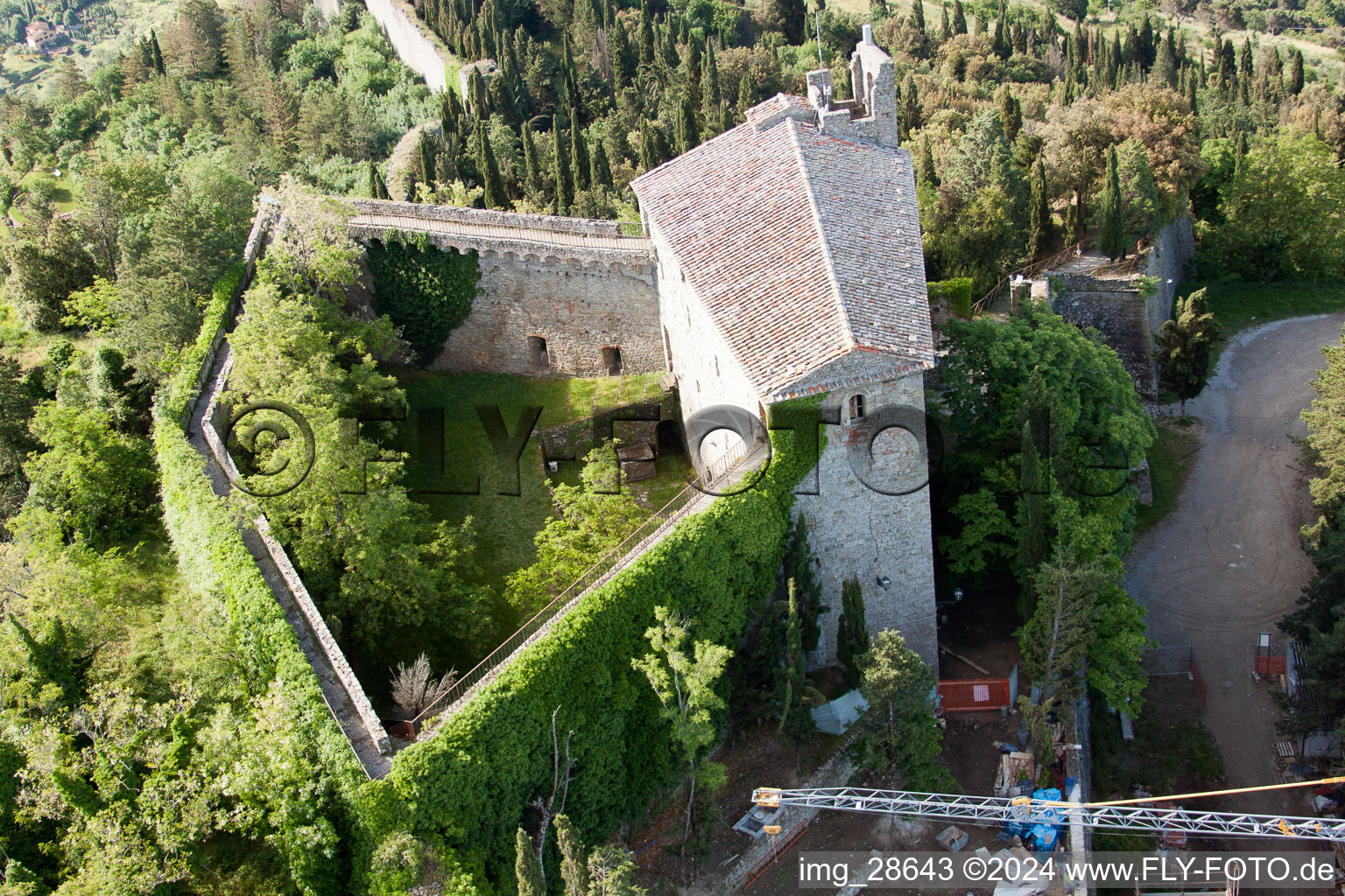 Vue aérienne de Cortona dans le département Arezzo, Italie