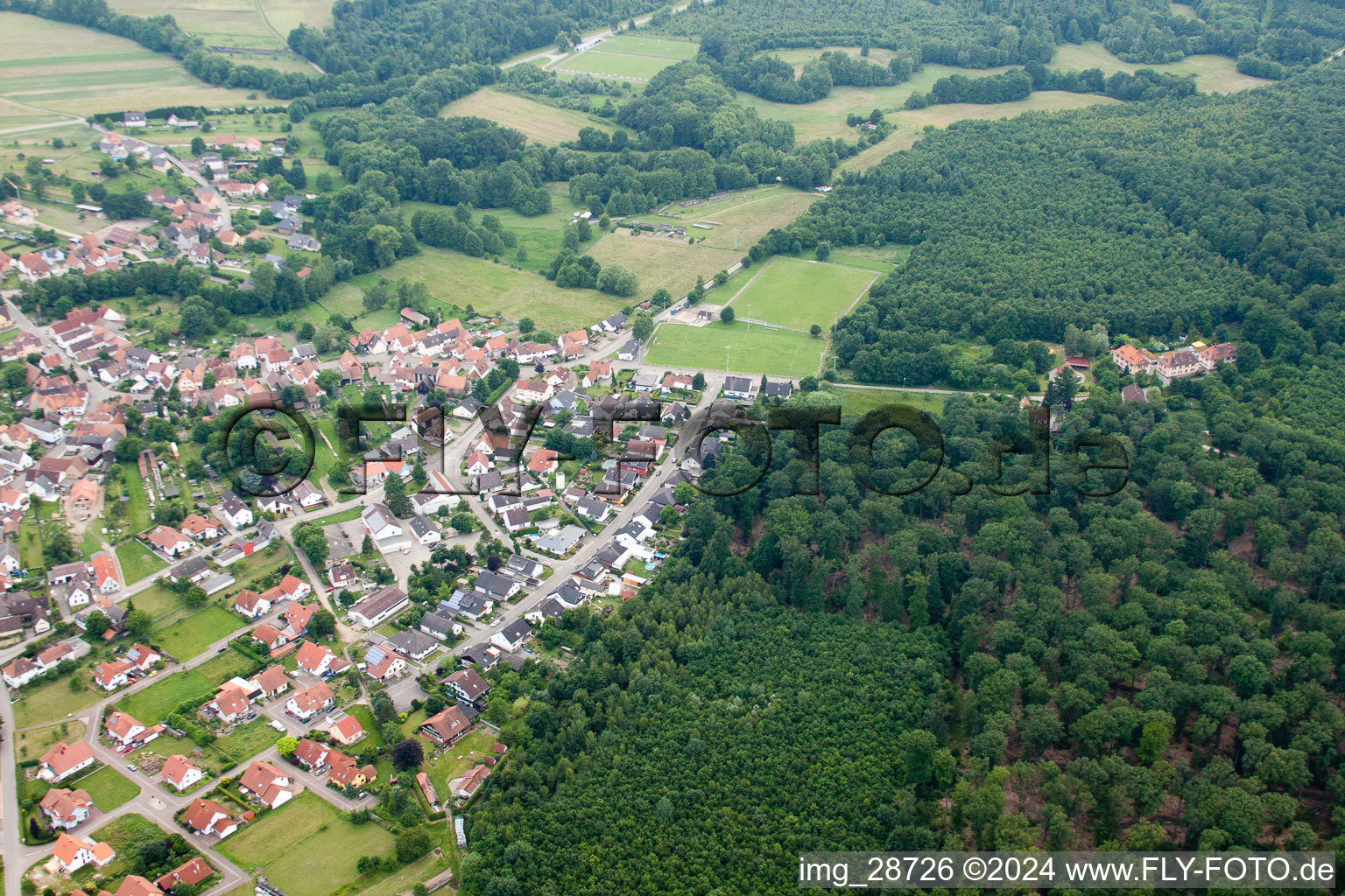 Scheibenhardt à Scheibenhard dans le département Bas Rhin, France vue du ciel