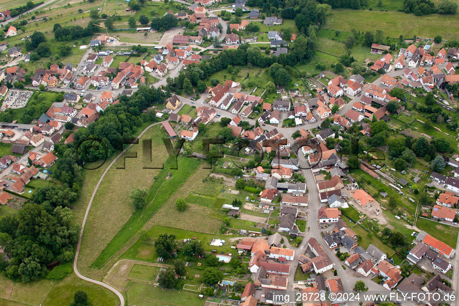 Image drone de Scheibenhardt à Scheibenhard dans le département Bas Rhin, France