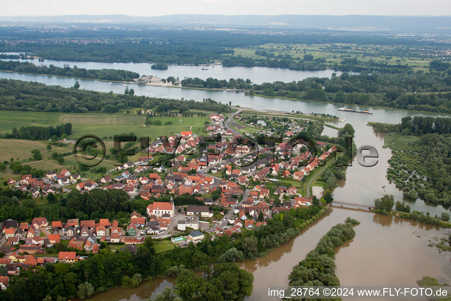 Munchhausen dans le département Bas Rhin, France depuis l'avion