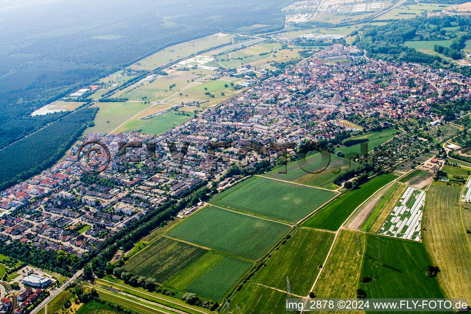 Quartier Eggenstein in Eggenstein-Leopoldshafen dans le département Bade-Wurtemberg, Allemagne d'en haut