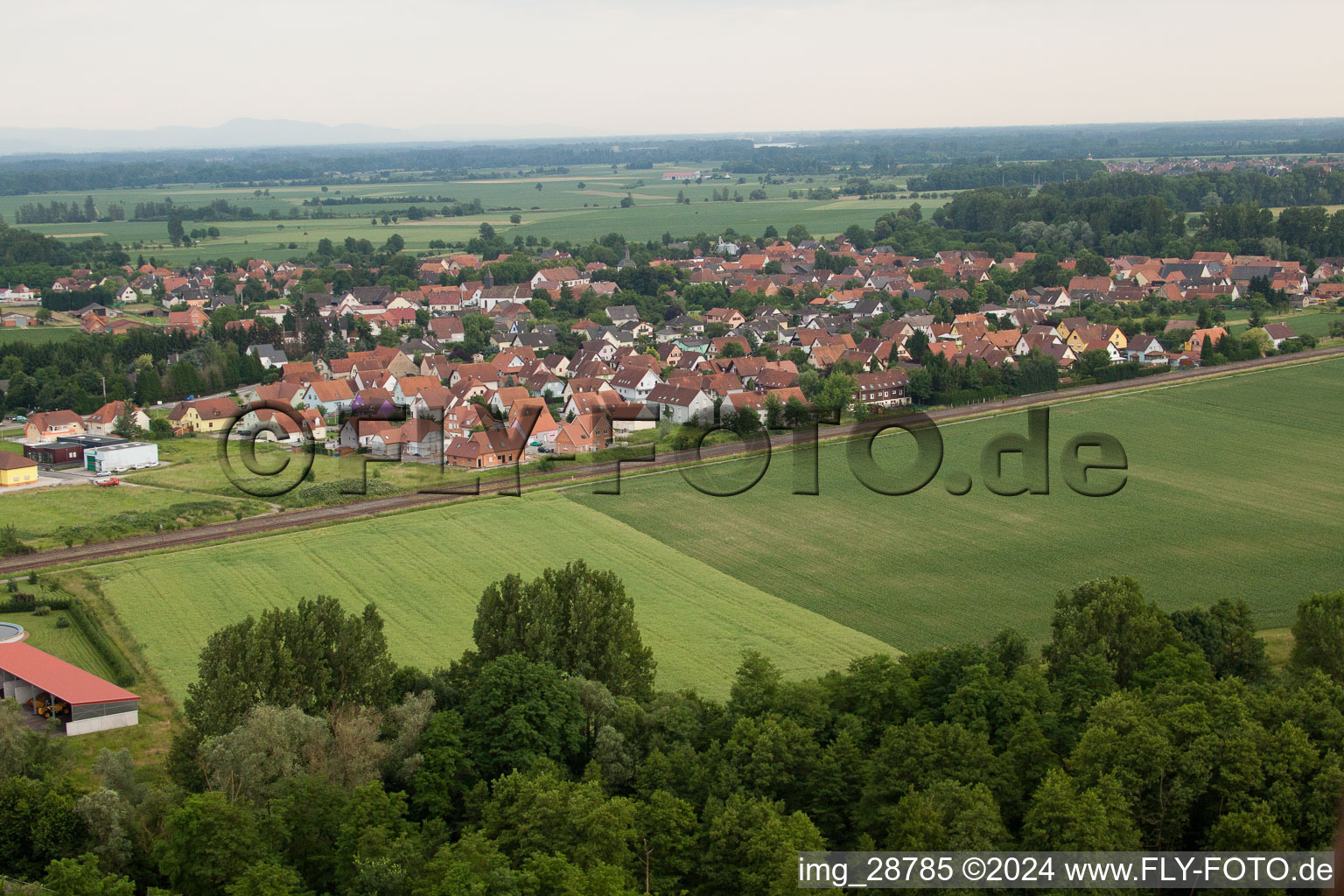 Photographie aérienne de Roppenheim dans le département Bas Rhin, France