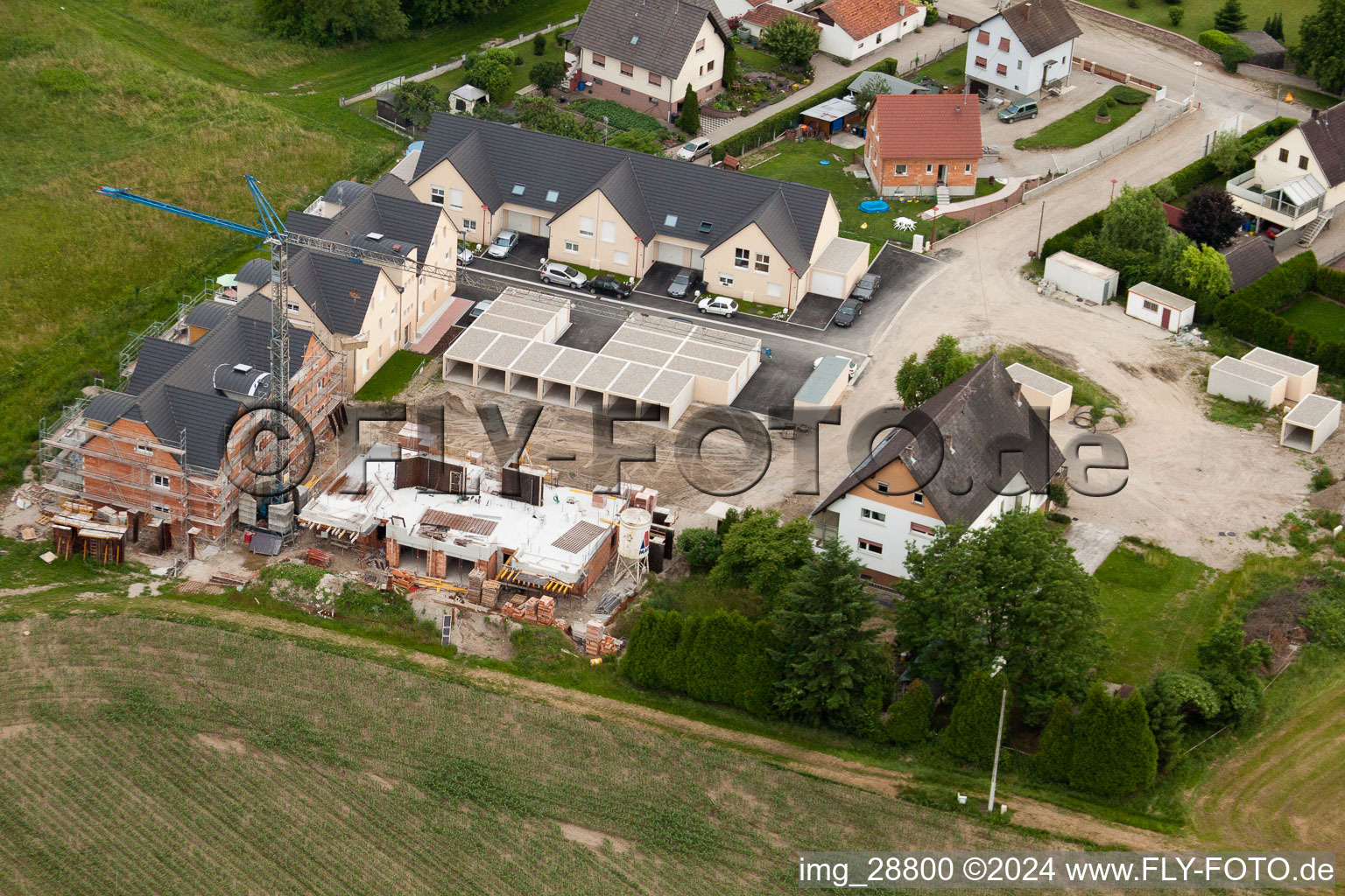 Vue oblique de Rountzenheim dans le département Bas Rhin, France