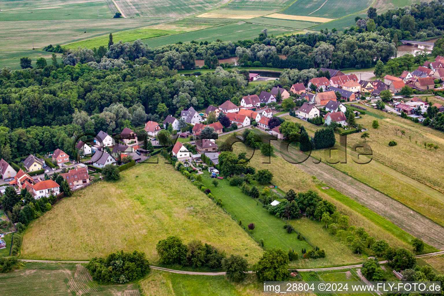 Rountzenheim dans le département Bas Rhin, France d'en haut