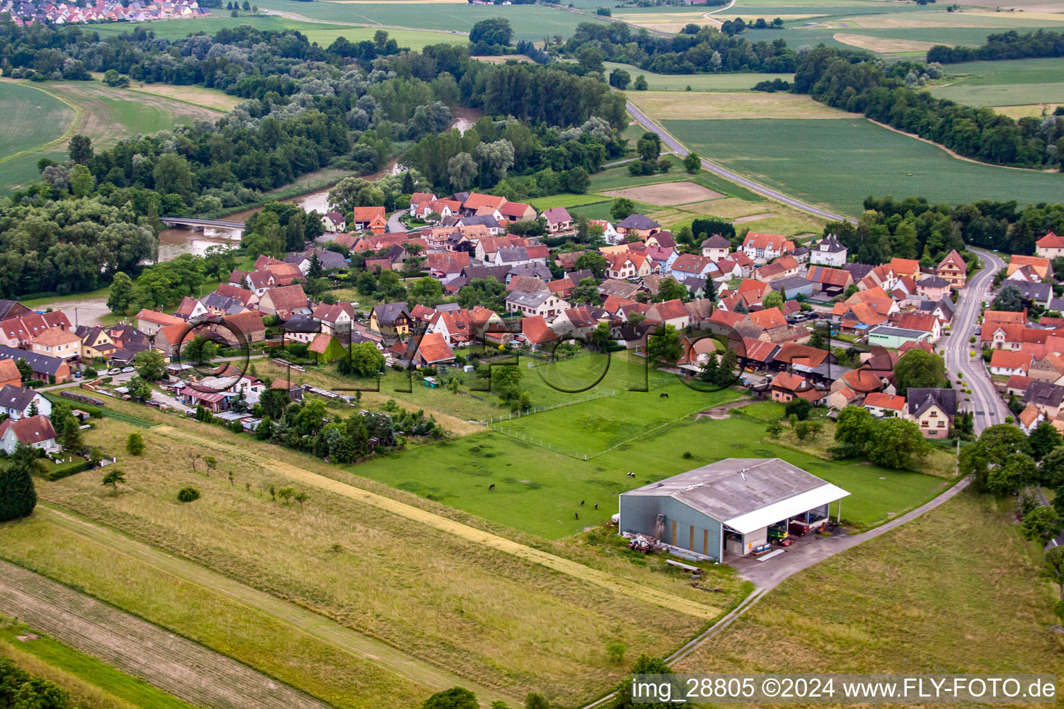 Rountzenheim dans le département Bas Rhin, France hors des airs