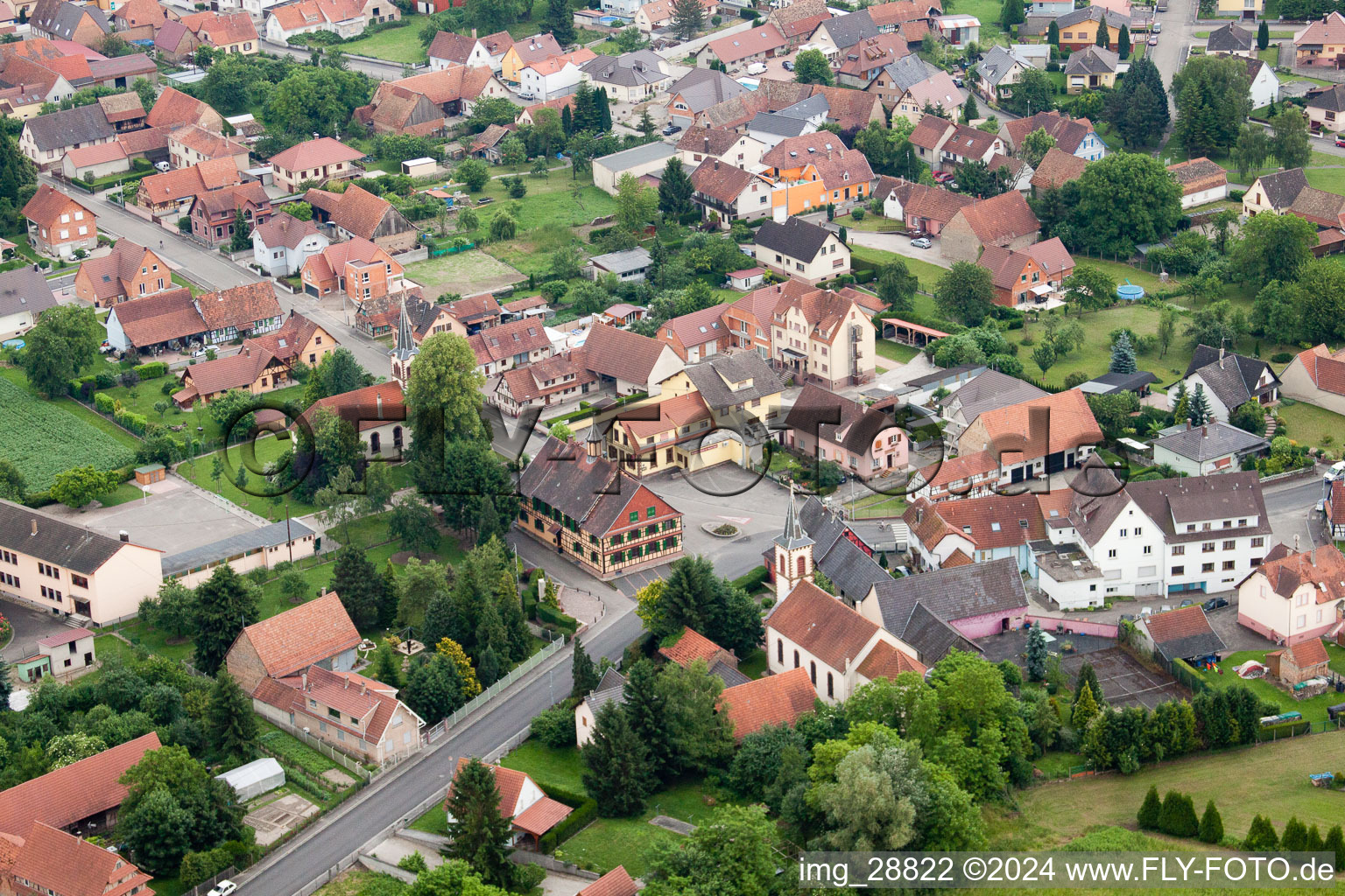 Dalhunden dans le département Bas Rhin, France depuis l'avion