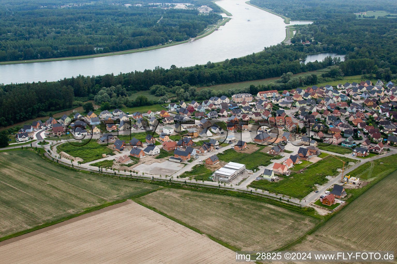 Image drone de Drusenheim dans le département Bas Rhin, France