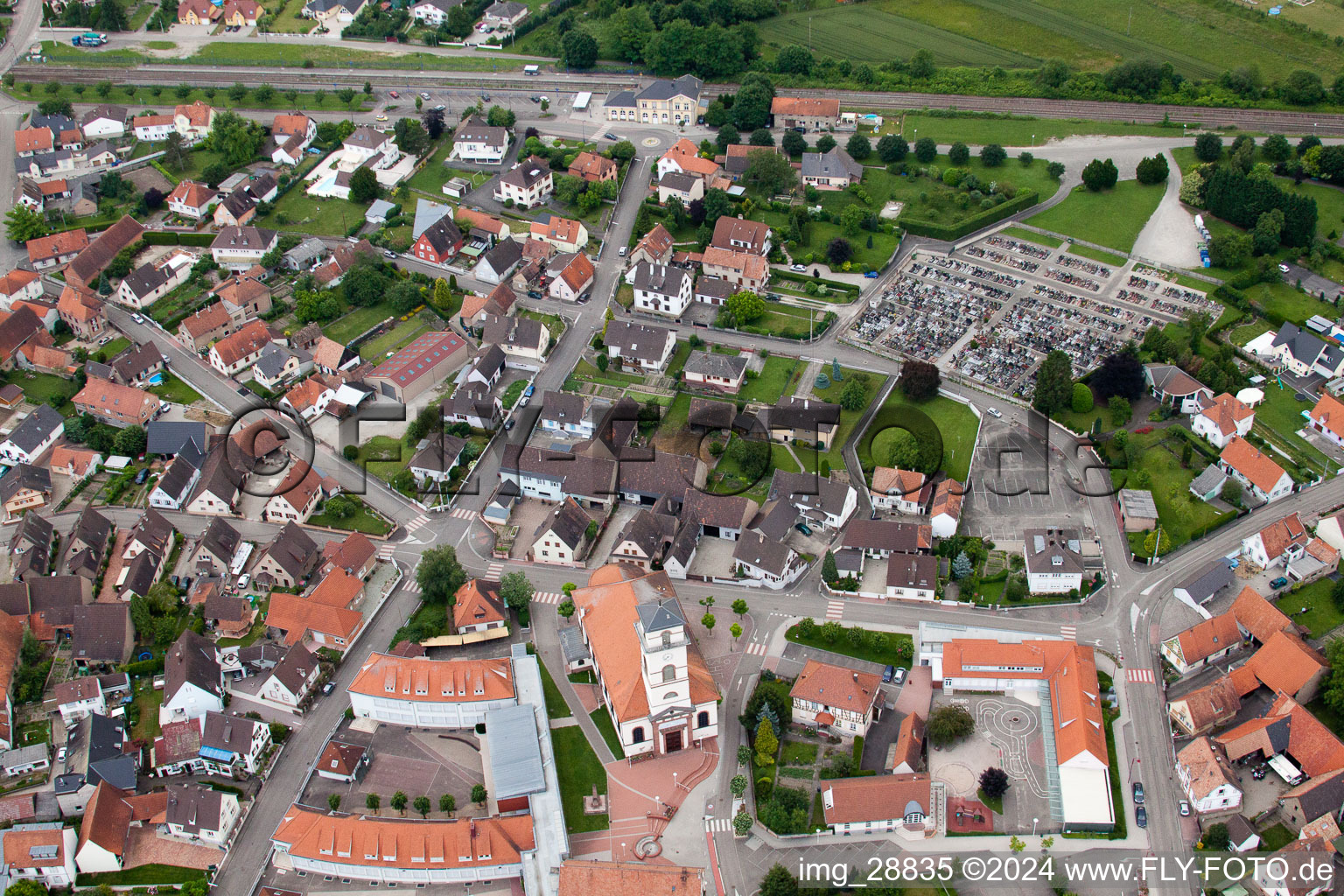 Drusenheim dans le département Bas Rhin, France hors des airs