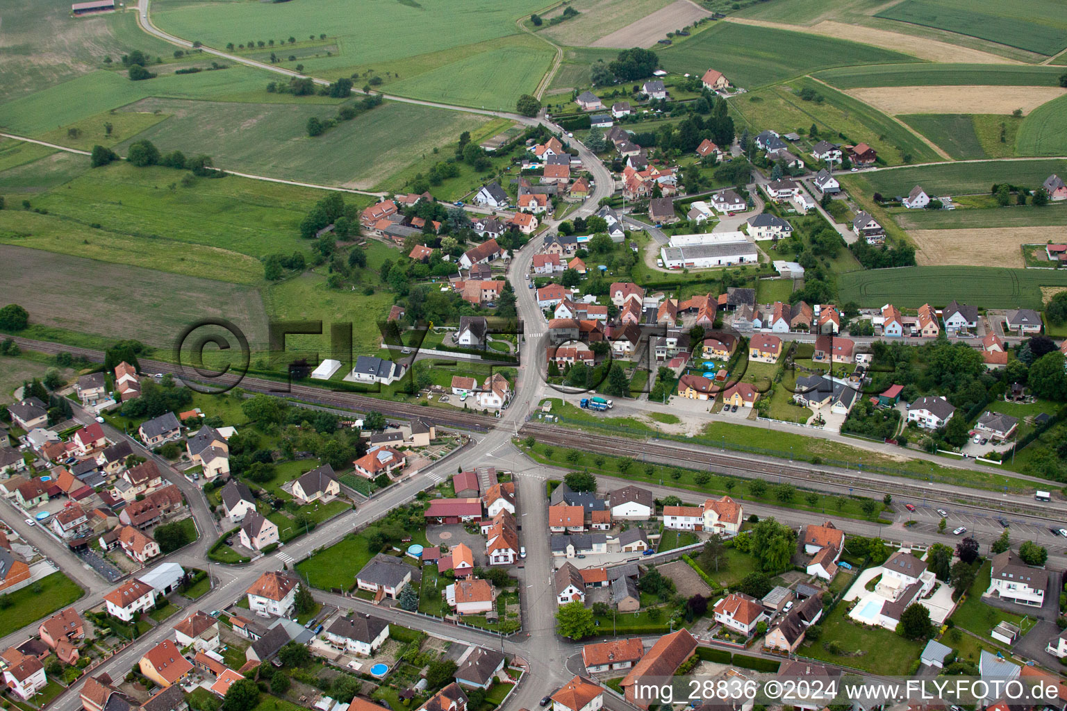 Drusenheim dans le département Bas Rhin, France vue d'en haut