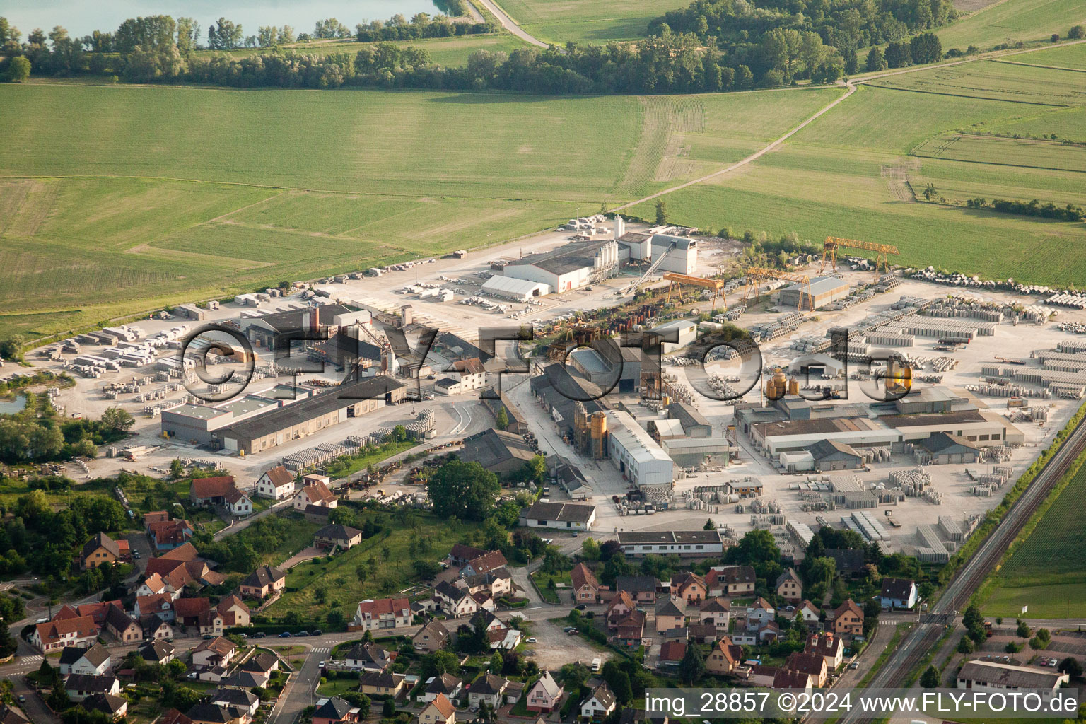 Vue oblique de Kilstett dans le département Bas Rhin, France