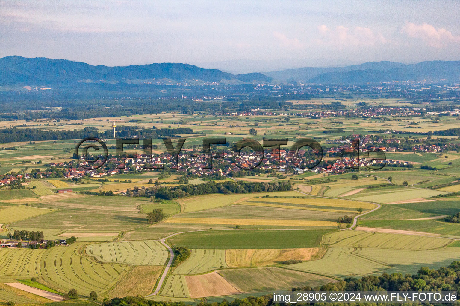 Vue aérienne de Du nord-ouest à le quartier Legelshurst in Willstätt dans le département Bade-Wurtemberg, Allemagne