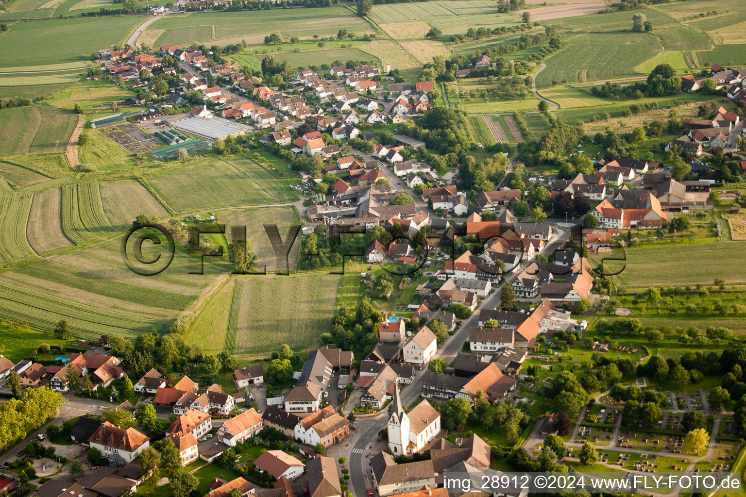 Vue oblique de Quartier Legelshurst in Willstätt dans le département Bade-Wurtemberg, Allemagne